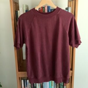 Jungmaven Short Sleeve Terry Raglan Sweatshirt in Burgundy
